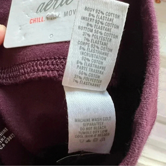 Aerie Chill Play Move Burgundy Grey Leggings Size Small‎ New with Tags - Picture 7 of 7